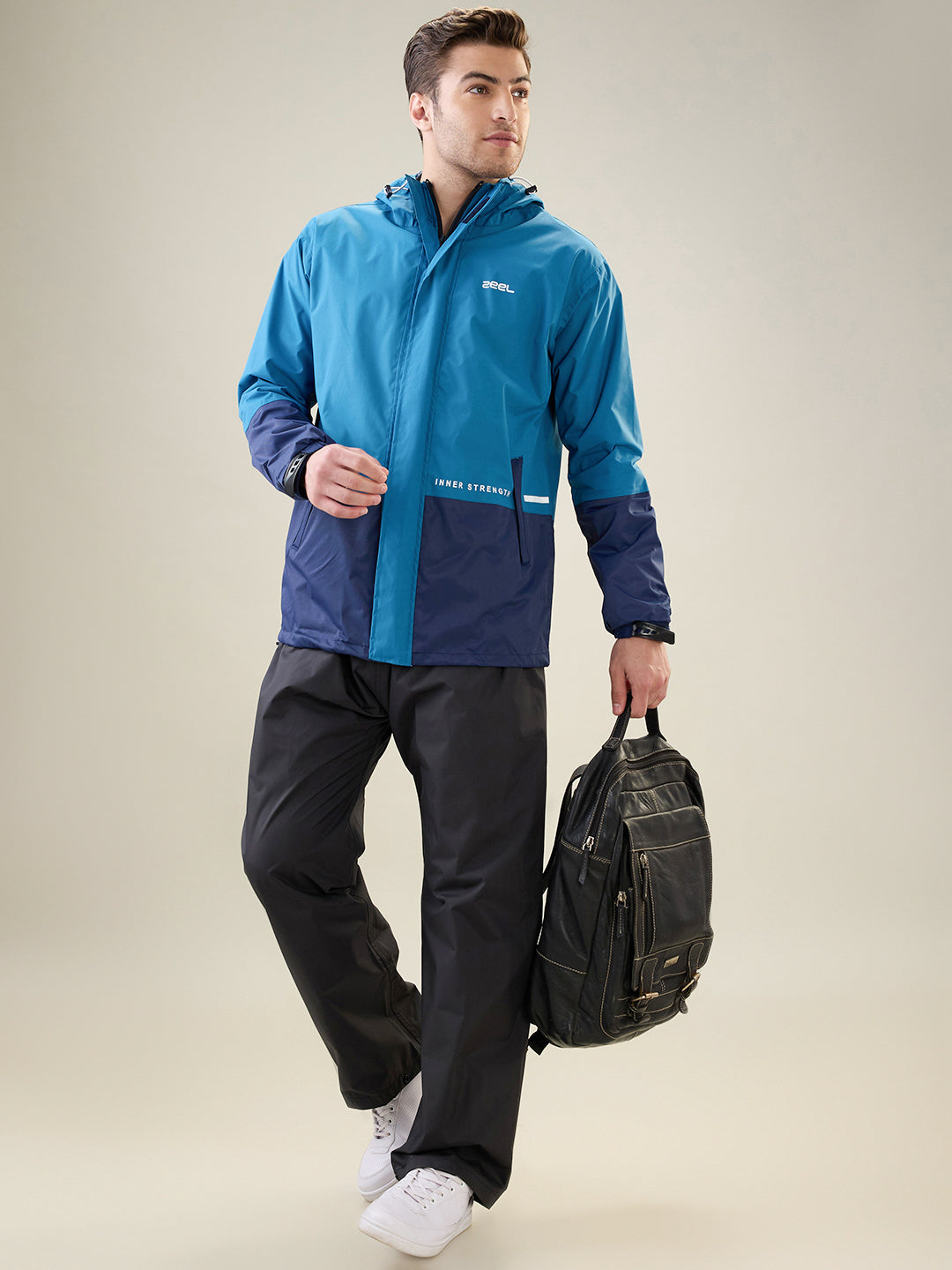 Men's Blue Zipper Rainsuit