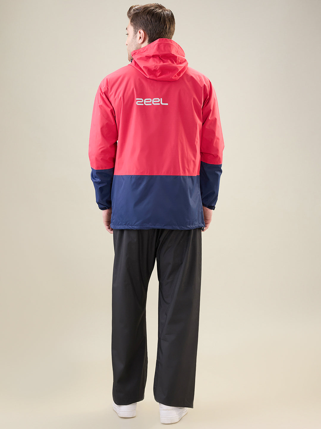 Men's Red Zipper Rainsuit