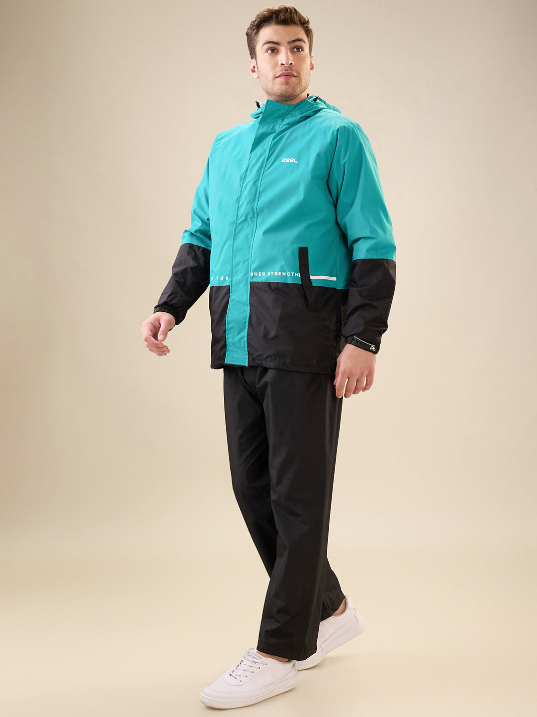 Men's Black Columbia Zipper Rainsuit