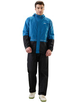 Men's Black Ink Blue Zipper Rainsuit
