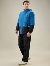 Men's Black Ink Blue Zipper Rainsuit