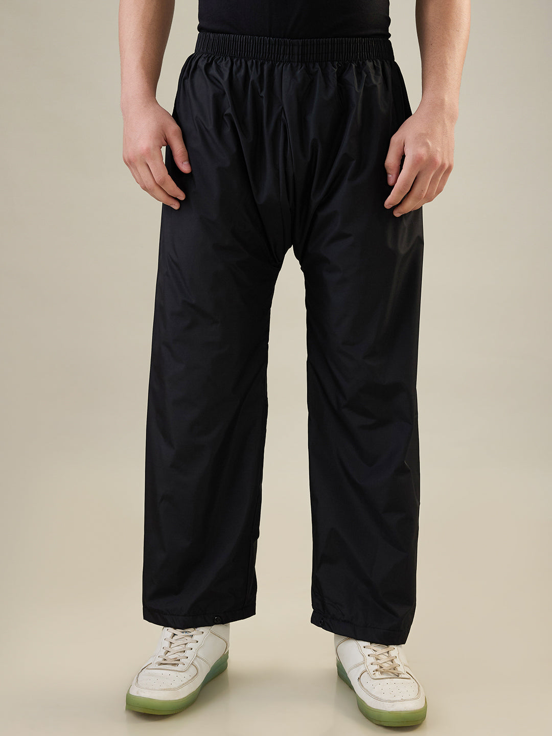 Men's Black Red Zipper Rainsuit