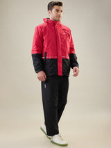 Men's Black Red Zipper Rainsuit
