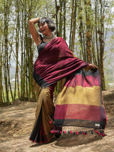 Women's Multicolor Slub Saree