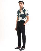 Men's Green Casual Regular Fit Printed Half Sleeves Shirt