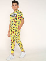 Boys Multicolor Casual Printed Regular Fit Half Sleeves Co-ord Set