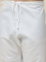 Men's Pure Cotton Solid Cream Churidaar Pyjama