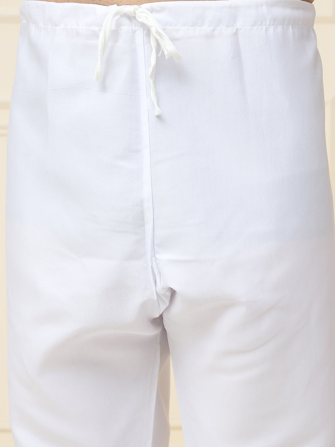 Men's Pure Cotton Solid White Churidaar Pyjama