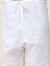 Men's Pure Cotton Solid White Churidaar Pyjama
