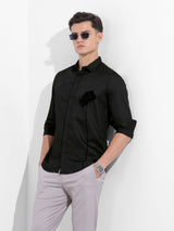 Men's Black Casual Printed Full Sleeves Shirt