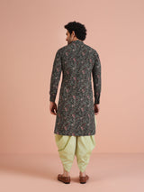 Men's Black Festive Printed Kurta