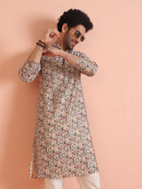 Men's Multicolor Festive Printed Kurta