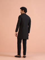 Men's Black Festive Solid Kurta