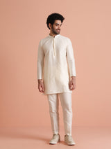 Men's Off White Festive Solid Kurta