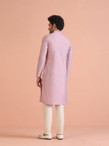 Men's Onion Pink Festive Solid Kurta