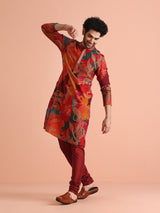 Men's Multicolor Abstract Festive Printed Kurta