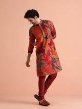 Men's Multicolor Abstract Festive Printed Kurta