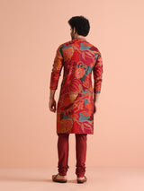 Men's Multicolor Abstract Festive Printed Kurta