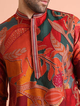 Men's Multicolor Abstract Festive Printed Kurta