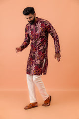 Men's Multicolor Printed Festive Floral Kurta