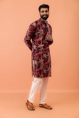Men's Multicolor Printed Festive Floral Kurta