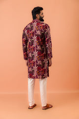 Men's Multicolor Printed Festive Floral Kurta