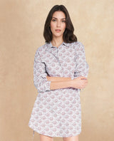 Women's Blue Casual Full Sleeves Dress