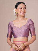 Women's Silk Blend Pink Woven Design Designer Saree with Blouse Piece