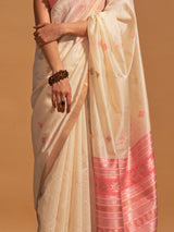 Women's Off White Festive Banarasi Saree