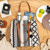 Women's White Chirpy Charcoal Three Pocket Jacquard Bag