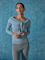 Women's Sky Off Shoulder Shawl Neck Top