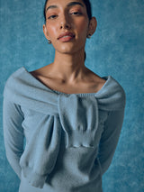 Women's Sky Off Shoulder Shawl Neck Top