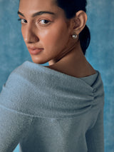 Women's Sky Off Shoulder Shawl Neck Top