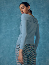 Women's Sky Off Shoulder Shawl Neck Top