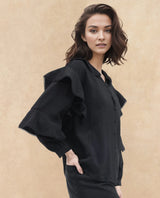 Women's Black Casual Full Sleeves Top