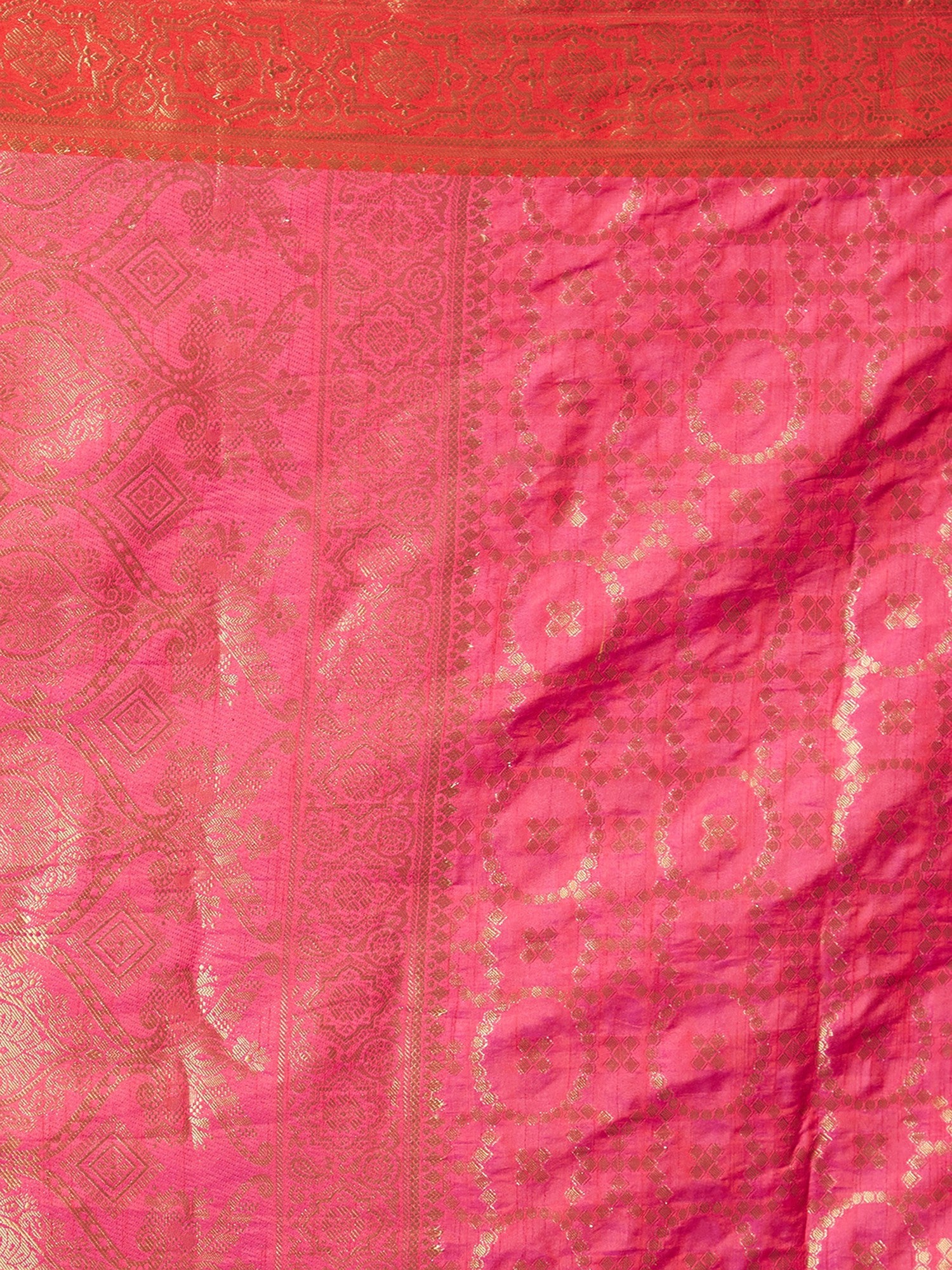 Women's Silk Blend Pink Woven Design Celebrity Saree with Blouse Piece