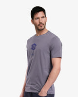 Men's Grey Casual Regular Fit Printed Half Sleeves Tshirt