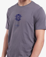 Men's Grey Casual Regular Fit Printed Half Sleeves Tshirt