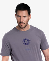 Men's Grey Casual Regular Fit Printed Half Sleeves Tshirt