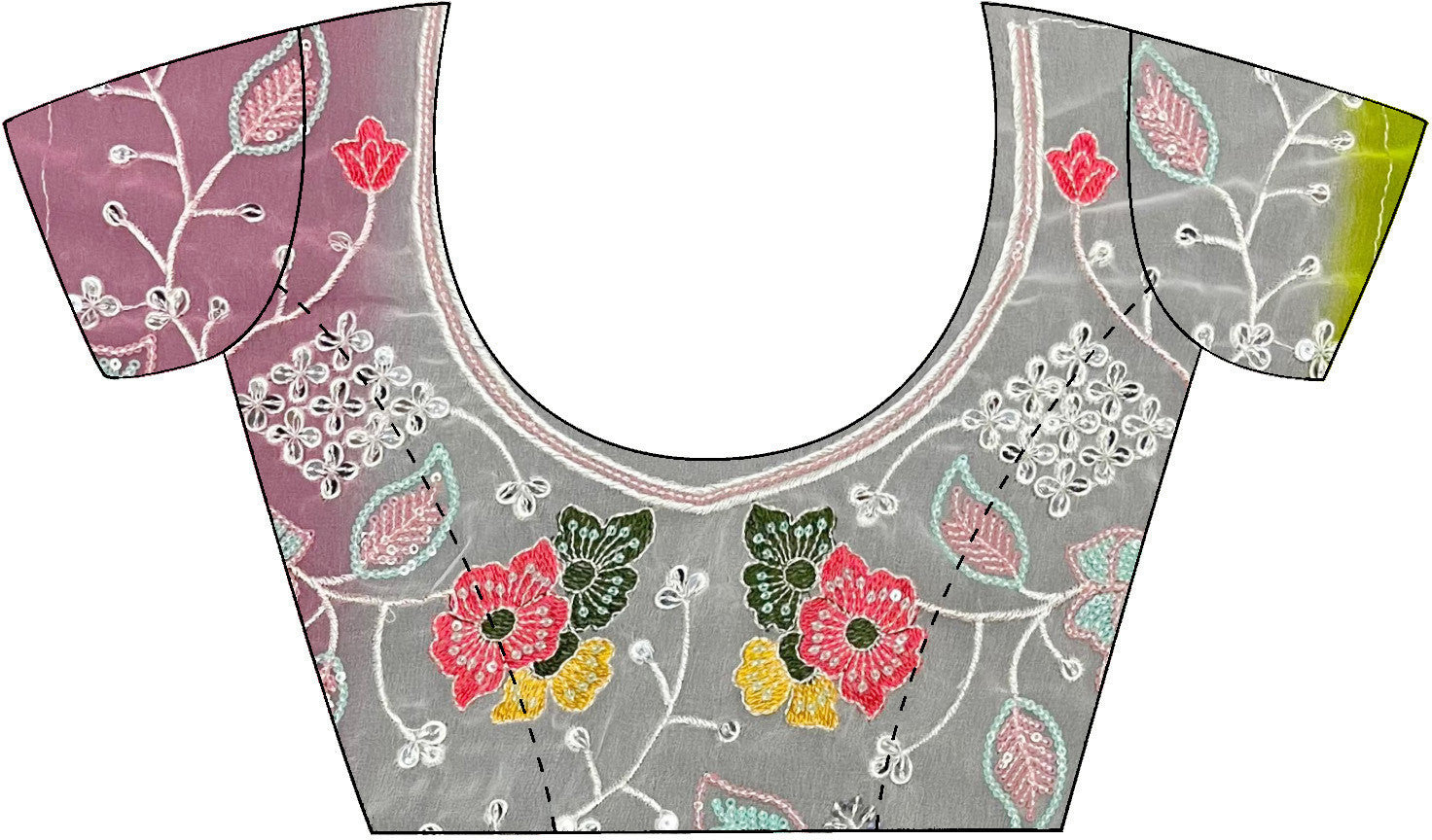 Women's Georgette Multicolored Embellished Designer Saree with Blouse Piece