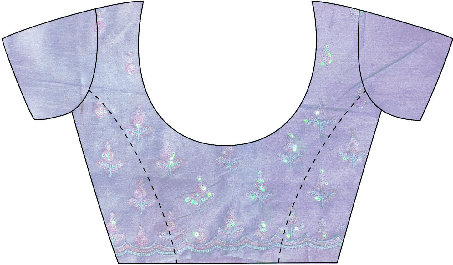 Women's Georgette Purple Embellished Designer Saree with Blouse Piece