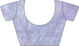 Women's Georgette Purple Embellished Designer Saree with Blouse Piece