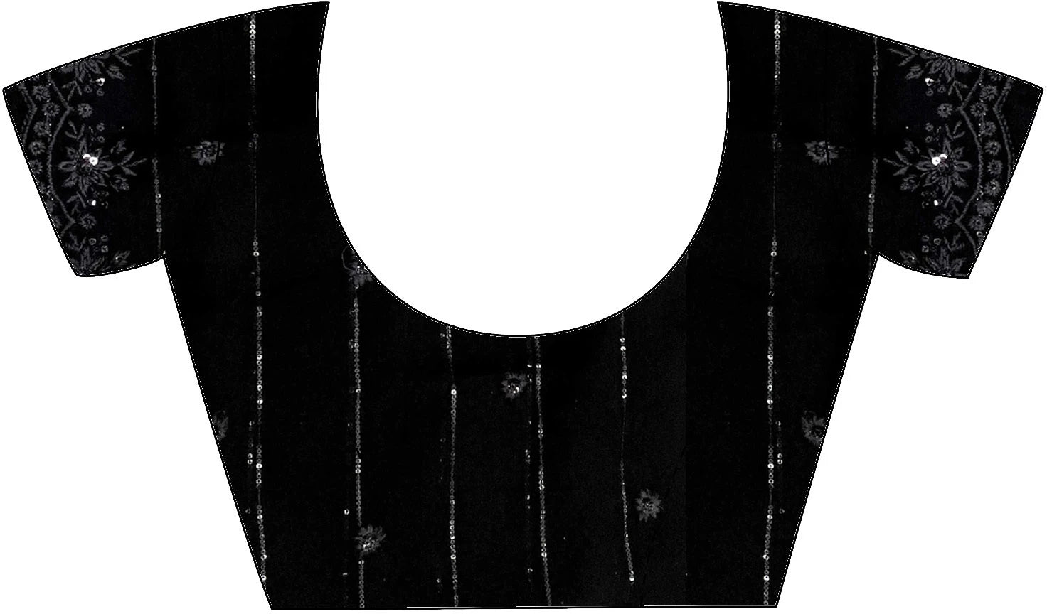 Women's Georgette Black Embroidered Designer Saree with Blouse Piece