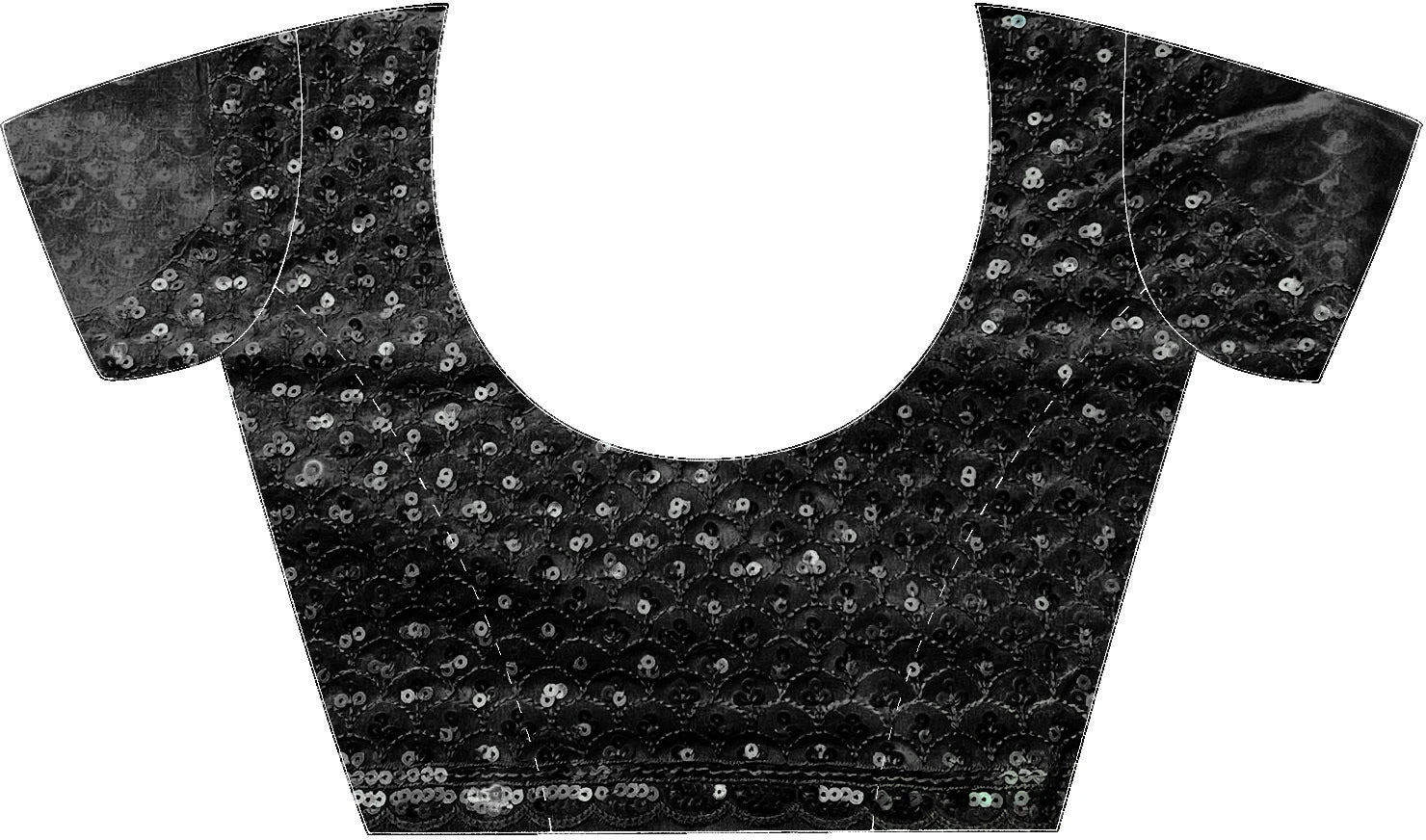 Women's Georgette Black Embellished Designer Saree with Blouse Piece