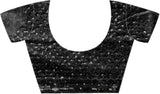 Women's Georgette Black Embellished Designer Saree with Blouse Piece