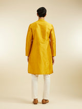 Men's Festive Mustard Yellow Plain Classic Kurta