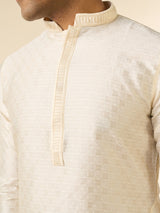 Men's Festive Classic Cream Artistry Kurta