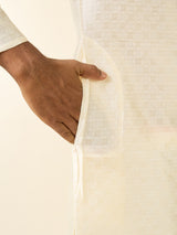 Men's Festive Classic Cream Artistry Kurta