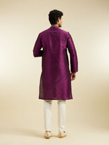 Men's Festive Royal Purple Sequin Embellished Kurta