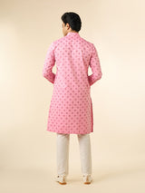 Men's Festive Pink Cotton Elegance Kurta